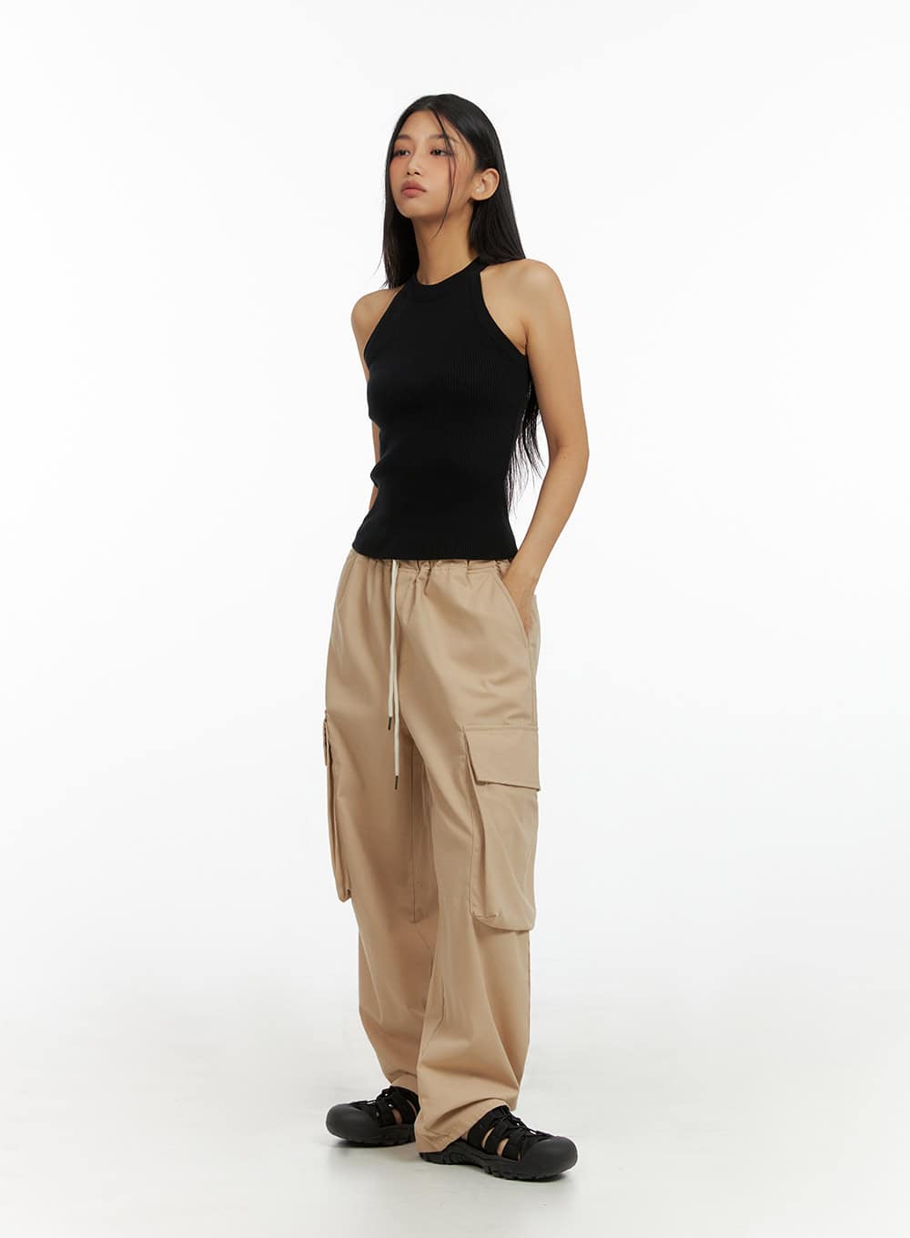 Solid Halter Neck Tank Top IU412