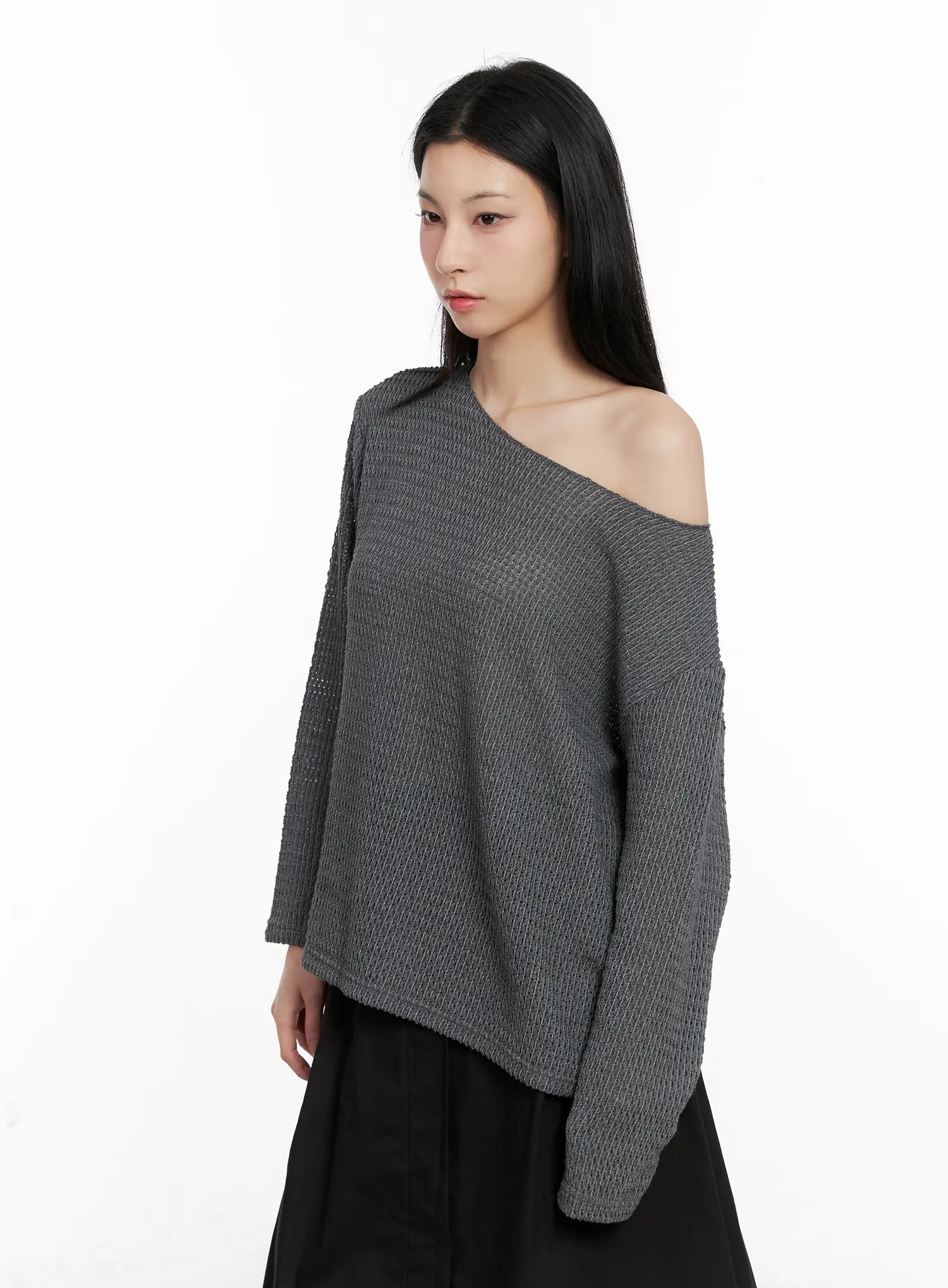 Oversized Off-Shoulder Knit Sweater CG526