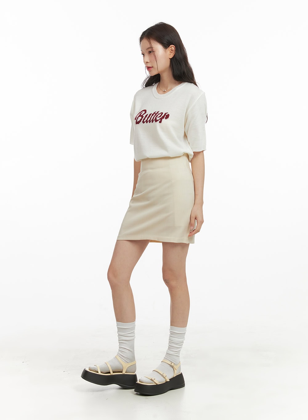 Solid Mini Skirt OY417