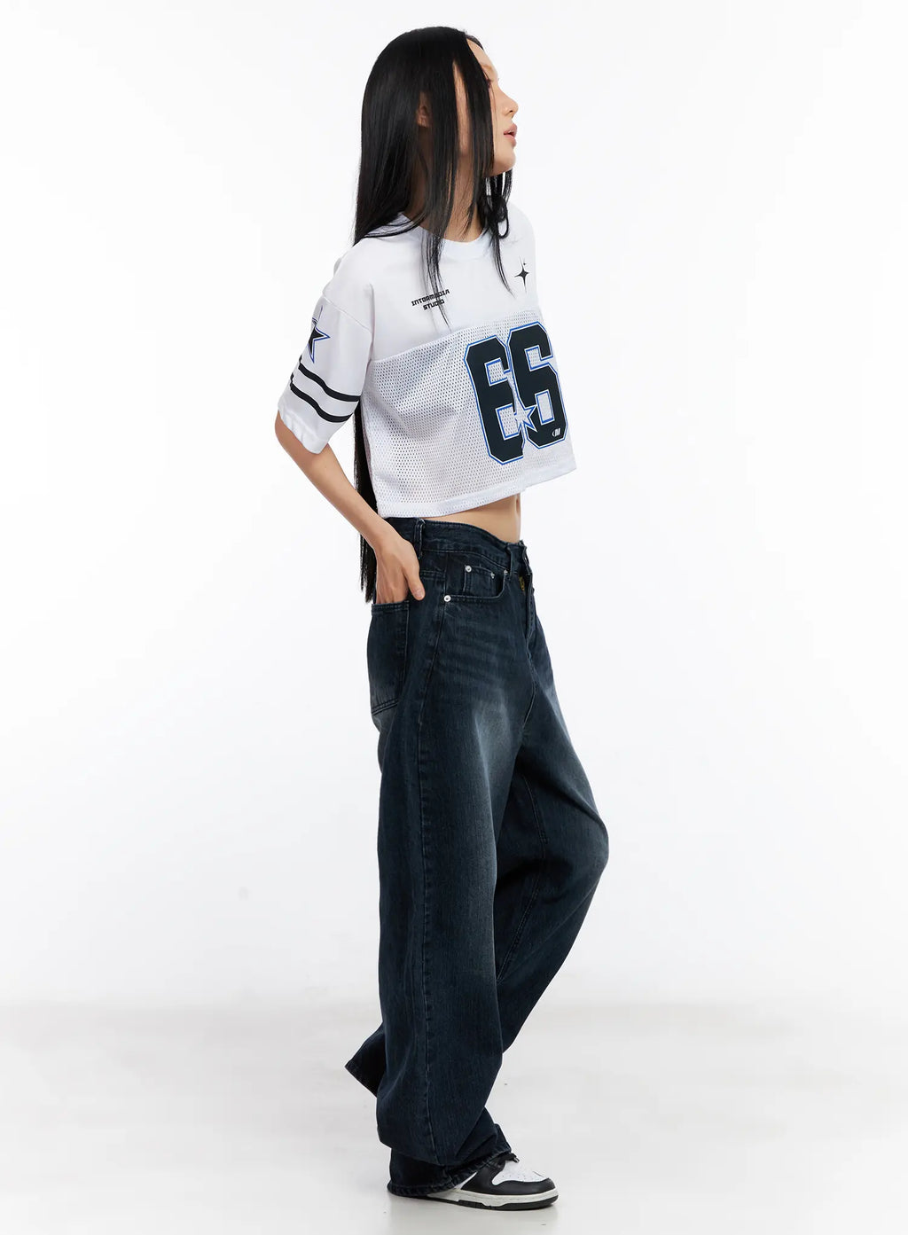 Chungha Washed Wide-Leg Denim Jeans CL530