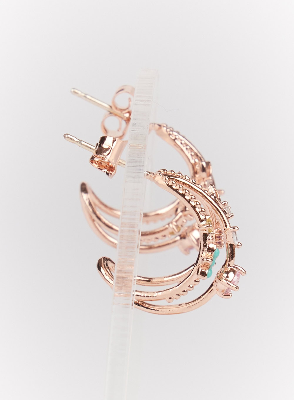 Daisy Triple Flower Stem Earrings IM528