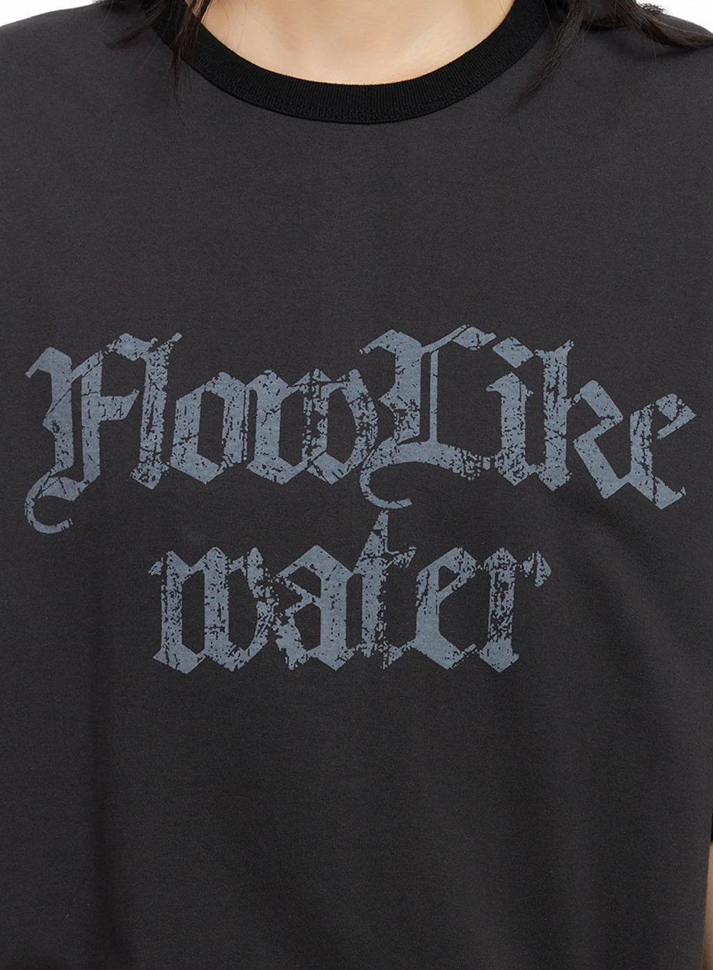 Oversized Gothic Graphic Print Tee IG508