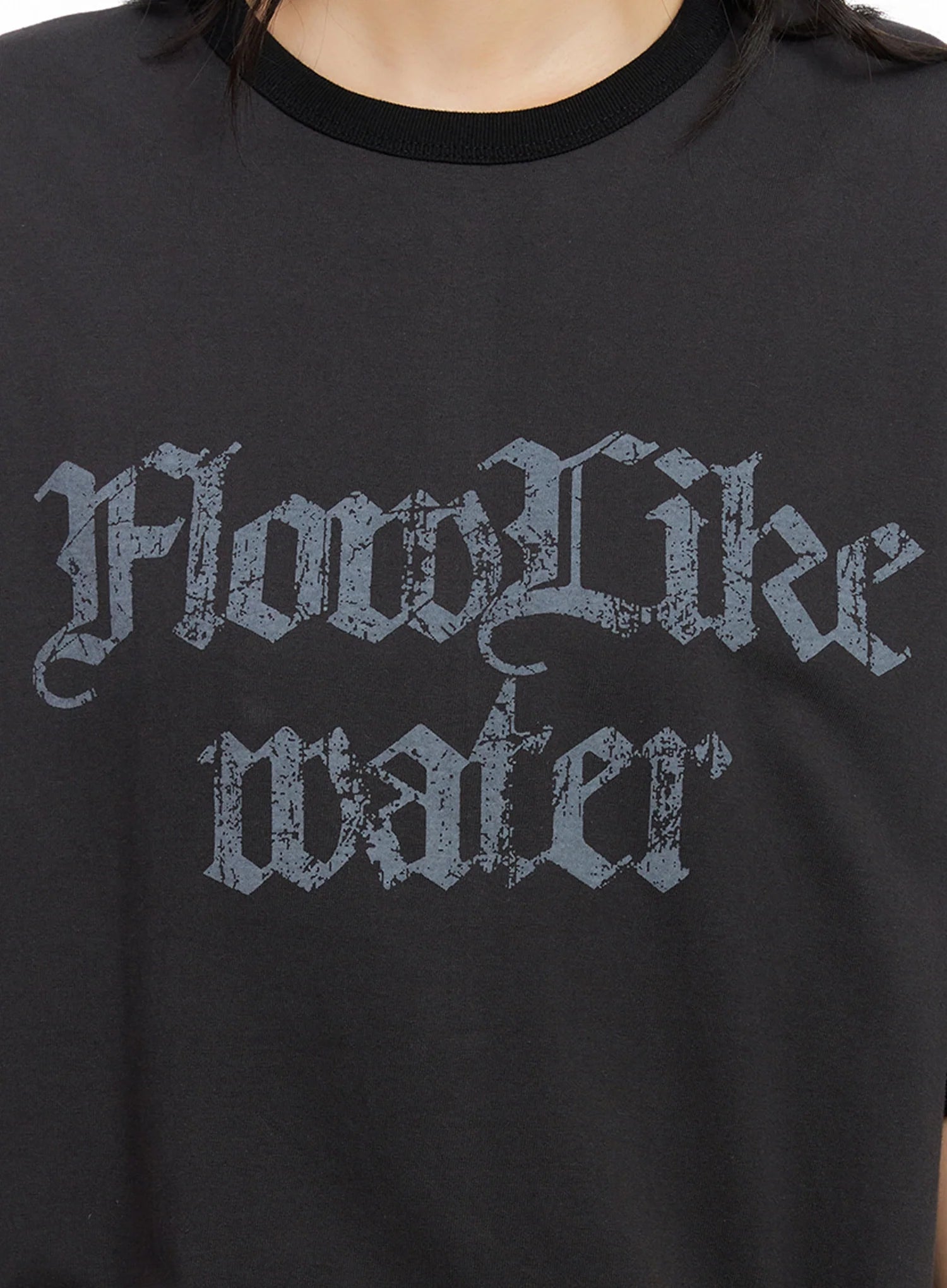 Oversized Gothic Graphic Print Tee IG508