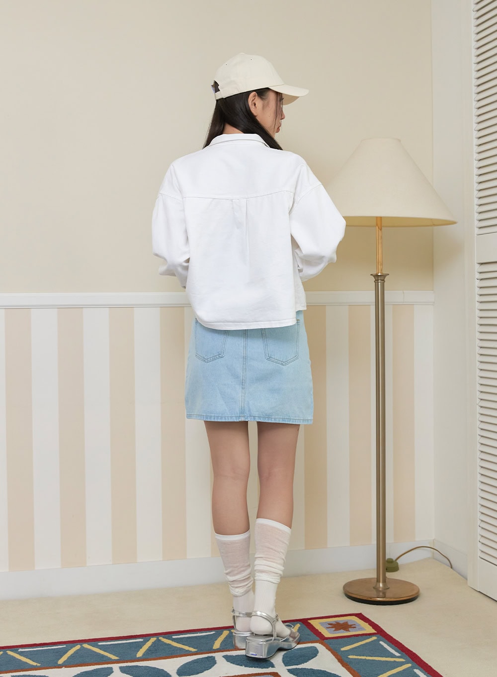 Cotton Collar Crop Jacket OY424