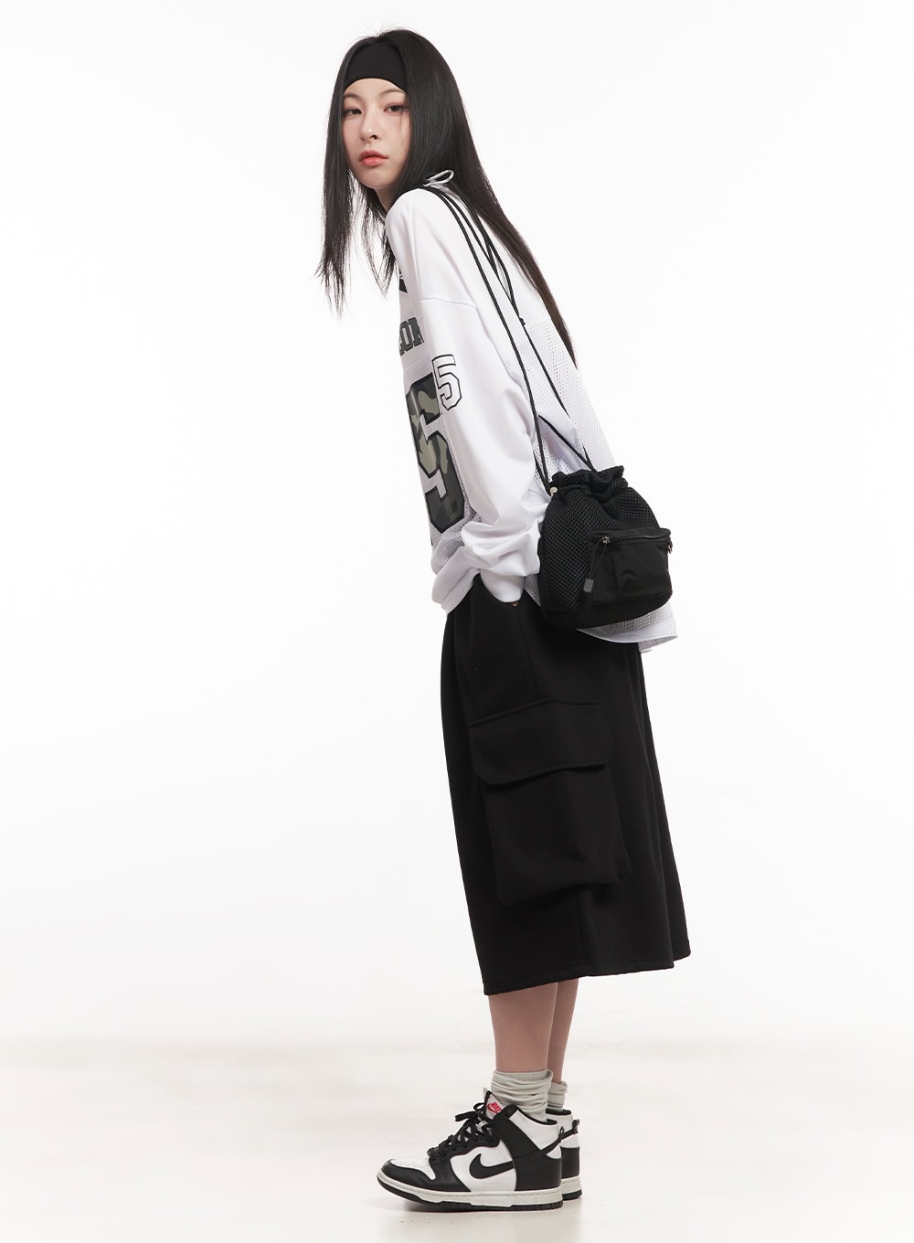 Camo Oversized Mesh Jersey Top CM518