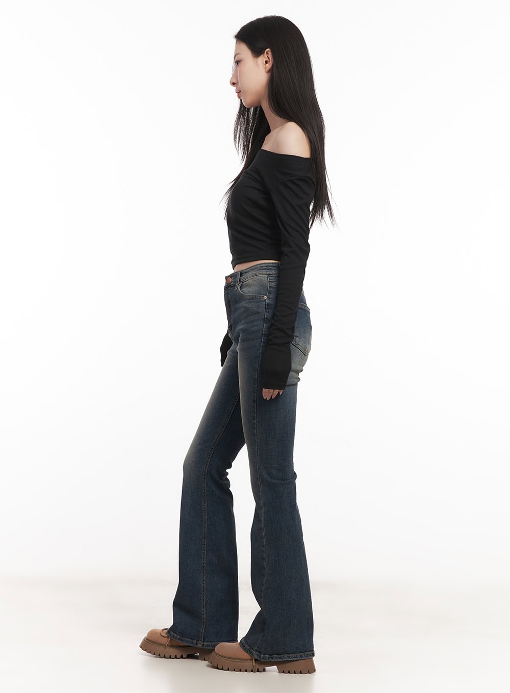 Semi-Sheer Off-Shoulder Top CM517