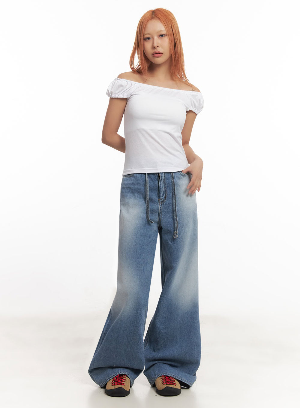 Puff Sleeve Off-Shoulder Top IA515