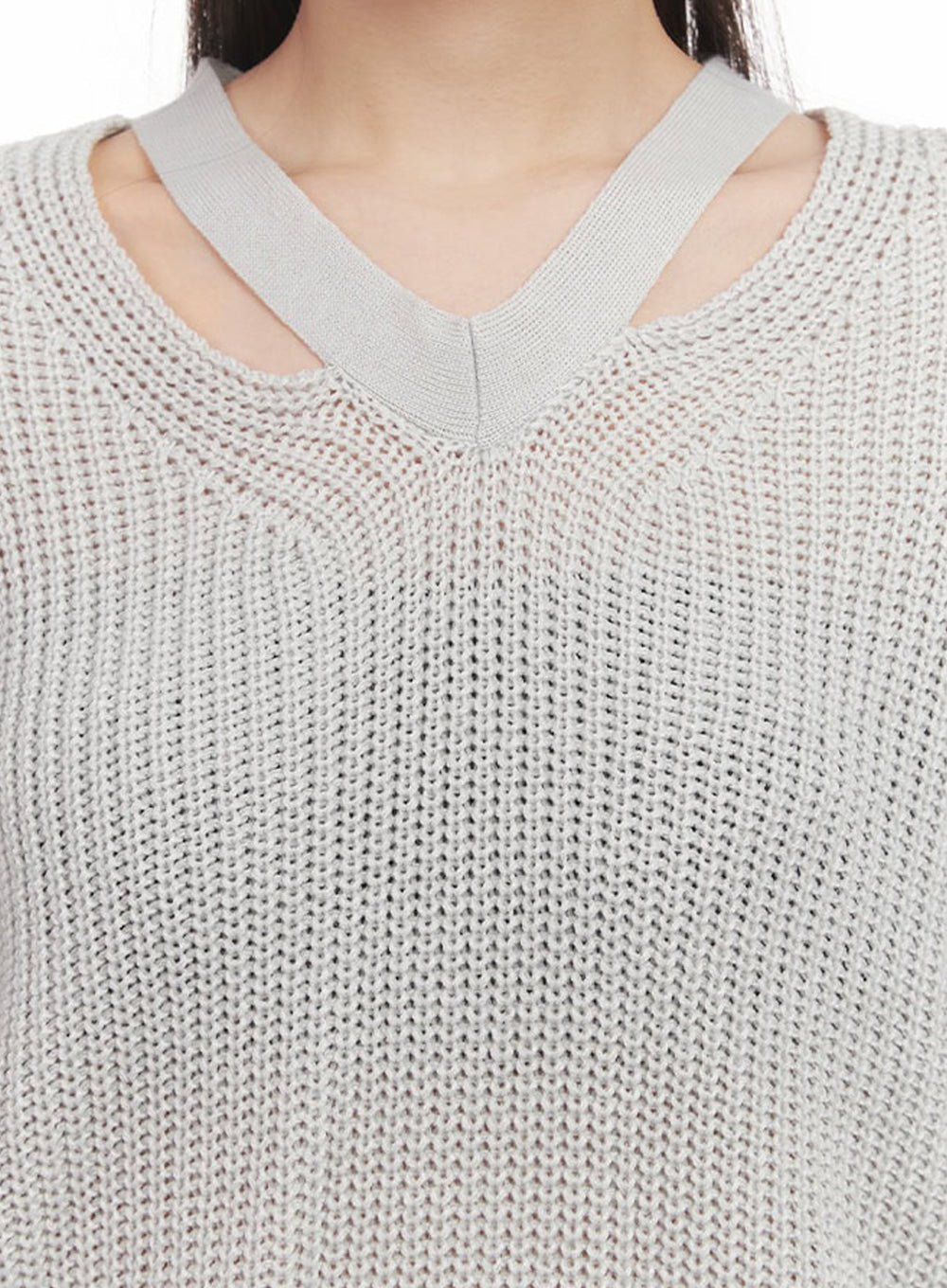 V-Neck Cut-Out Knit Sweater IM524