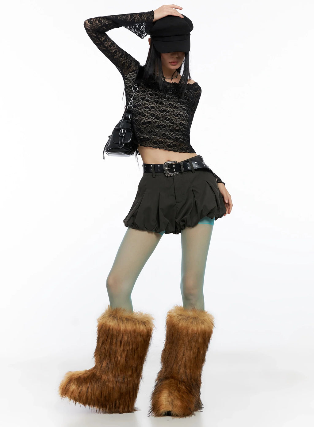 Off-Shoulder Lace Crop Top CO516