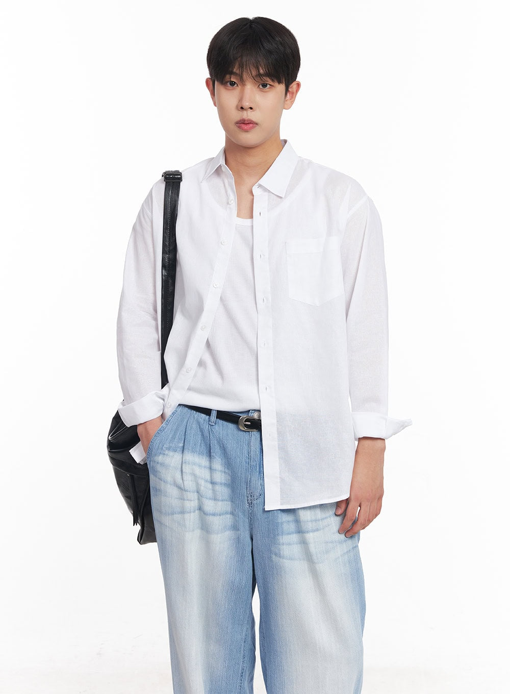 Men's Linen Collared Shirt IY522