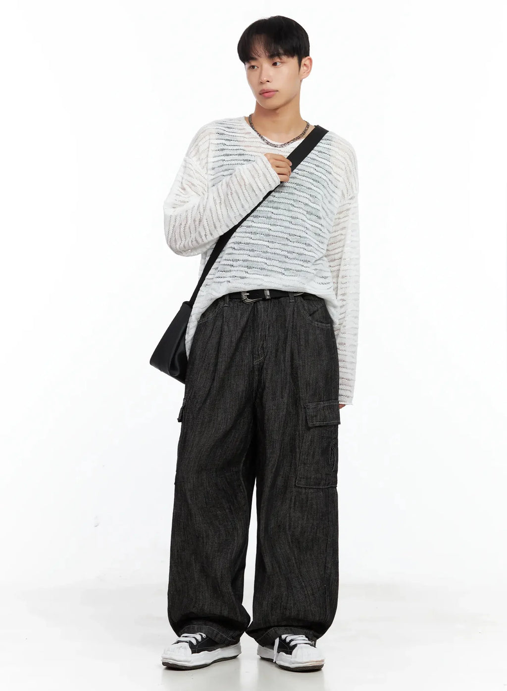 Men's Striped Knit Long-Sleeve Top IL516