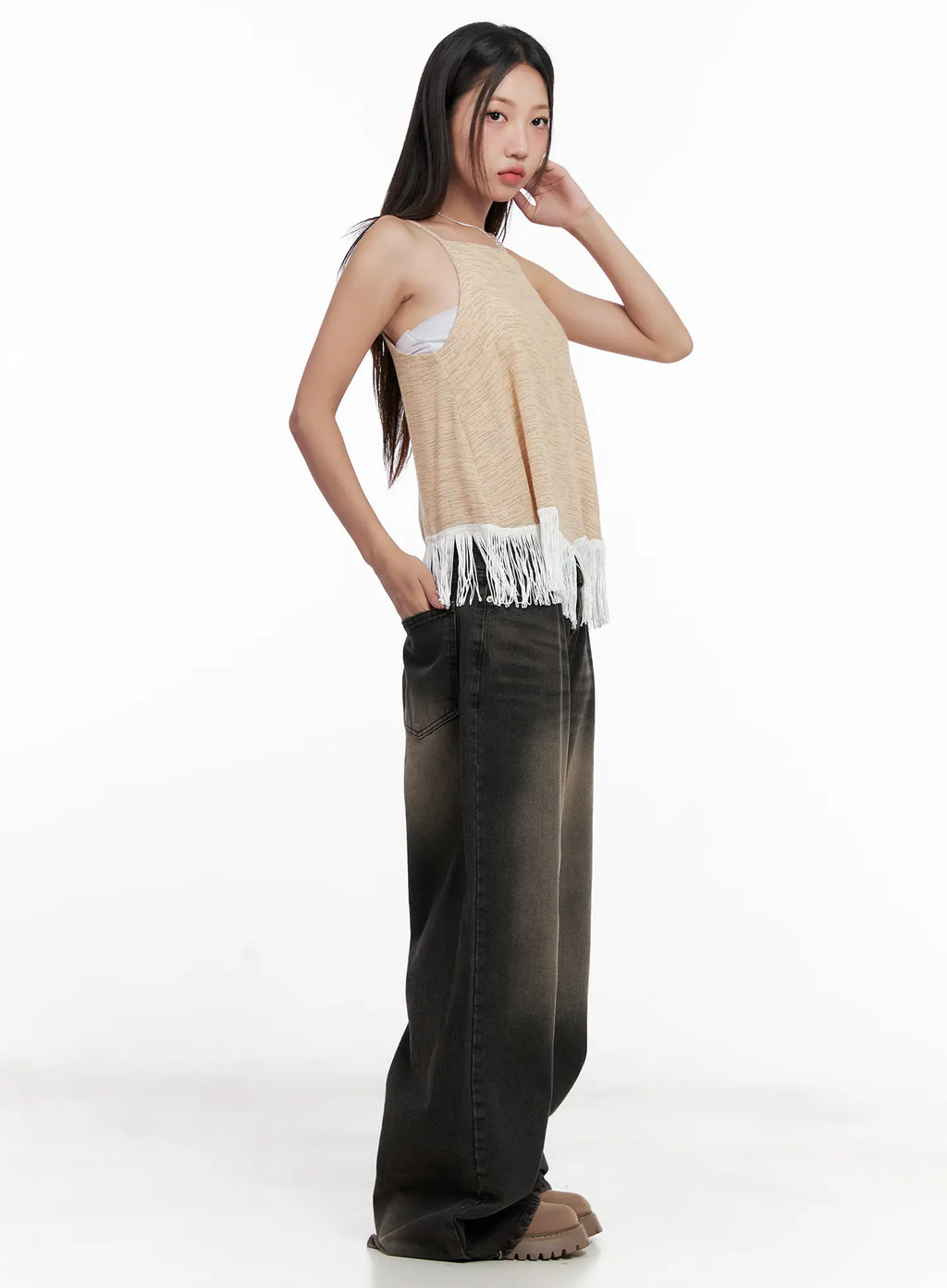 Fringe Hem Boho Tank CL521