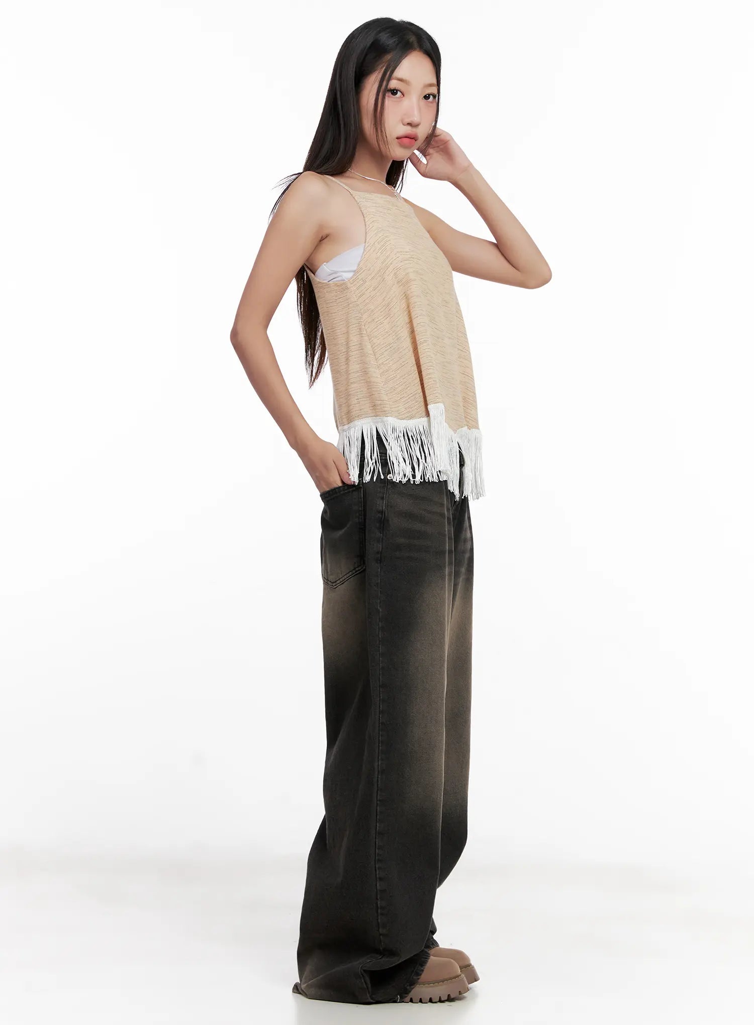 Fringe Hem Boho Tank CL521