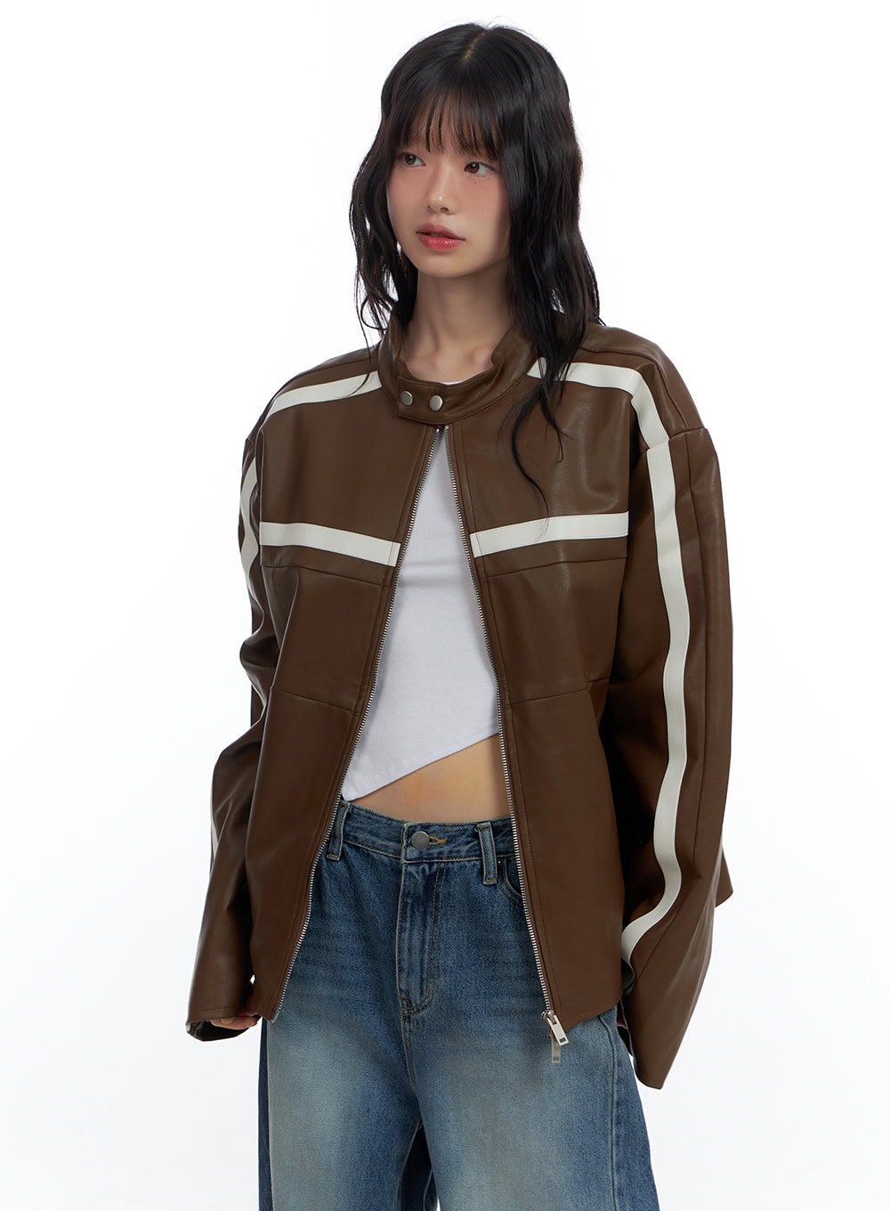 Trendy PU Leather Oversized Jacket CS420