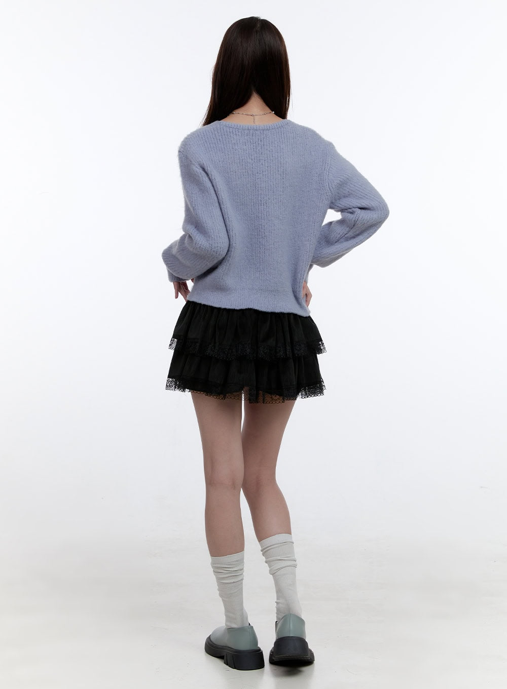 Ribboned V-Neck Cardigan OO407