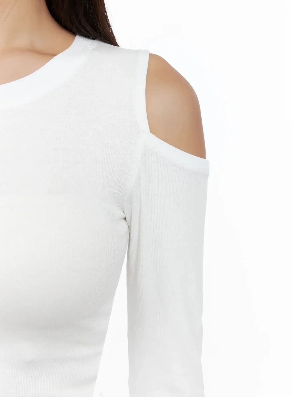 Cut-Out Ribbed Off-Shoulder Top IG527