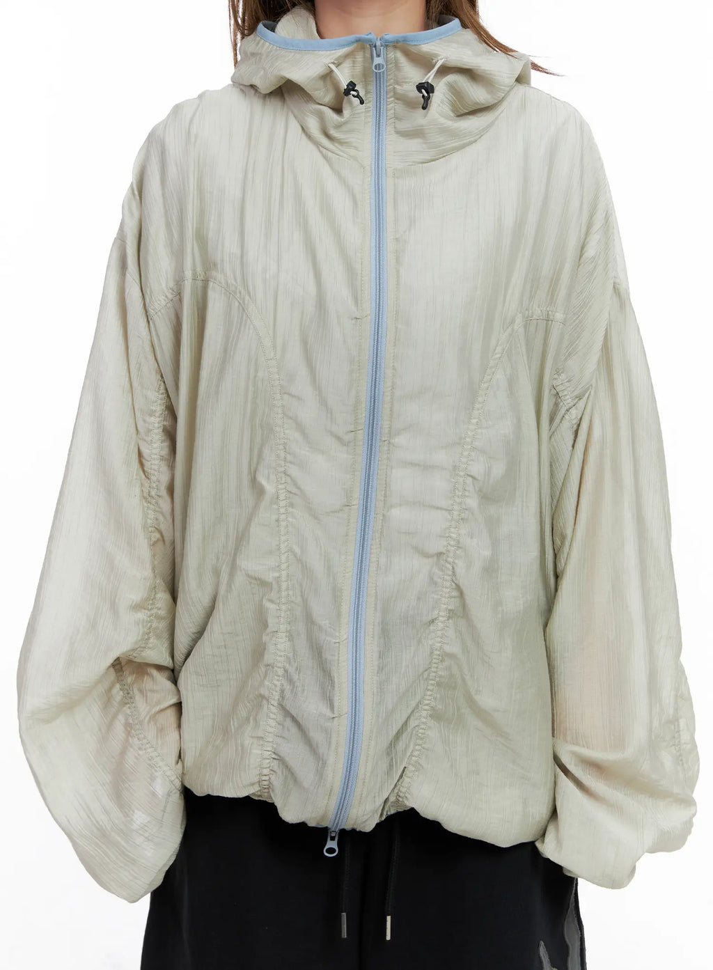Oversized Ruched Windbreaker CL511