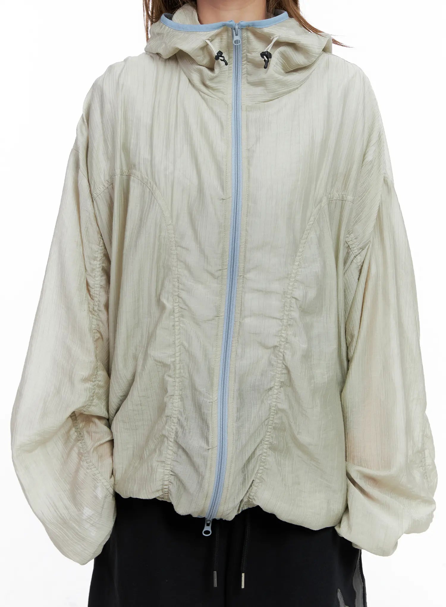 Oversized Ruched Windbreaker CL511