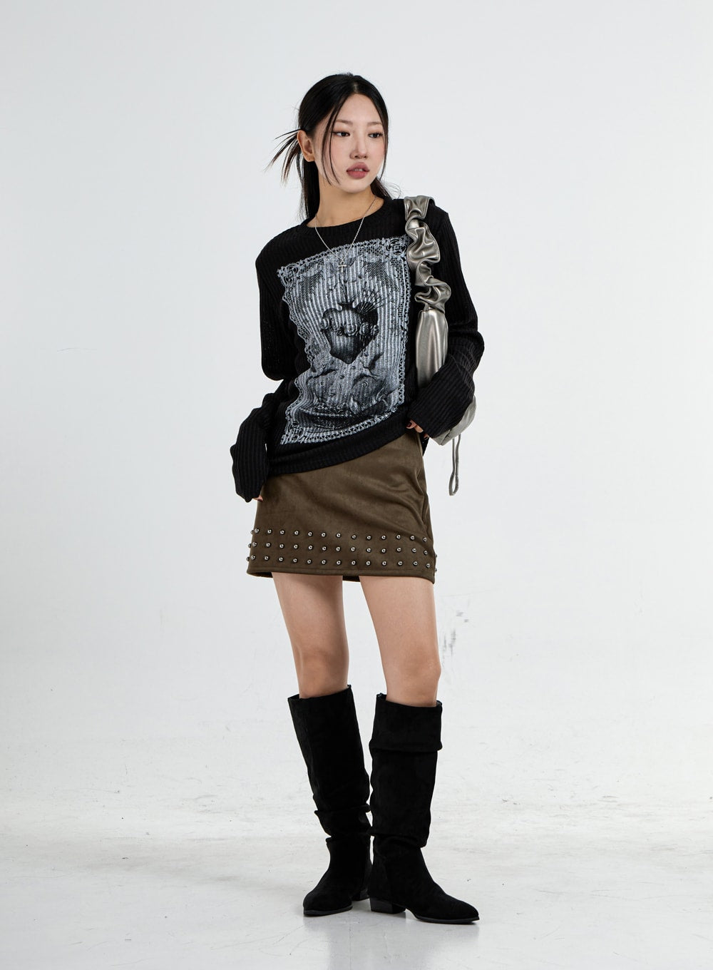 Round Neck Printed Knit CO07