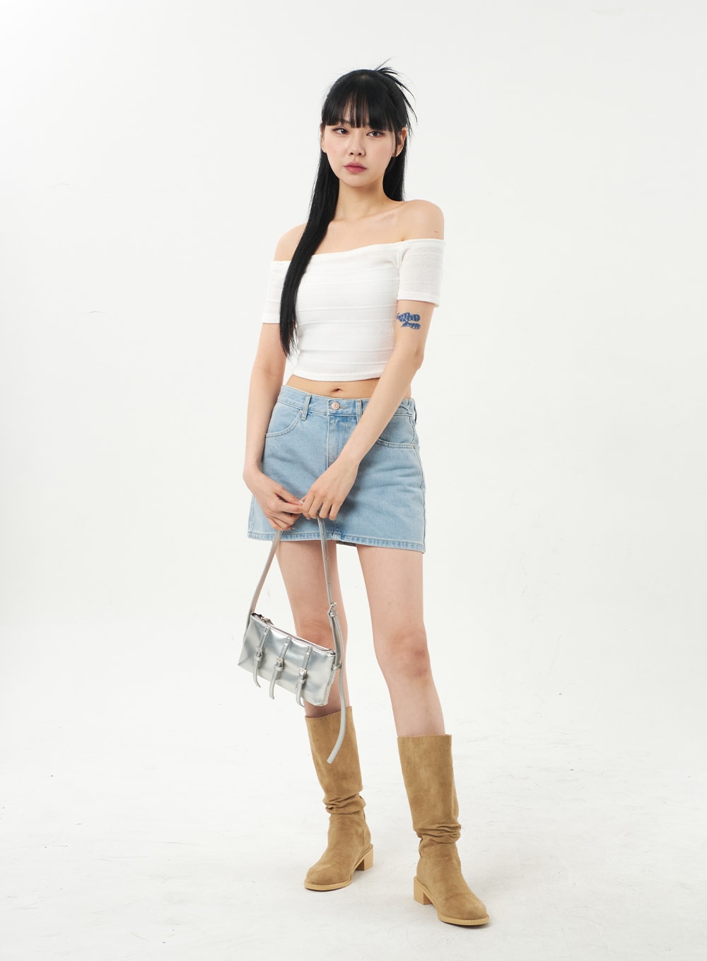 Off-Shoulder Cropped Top CA328