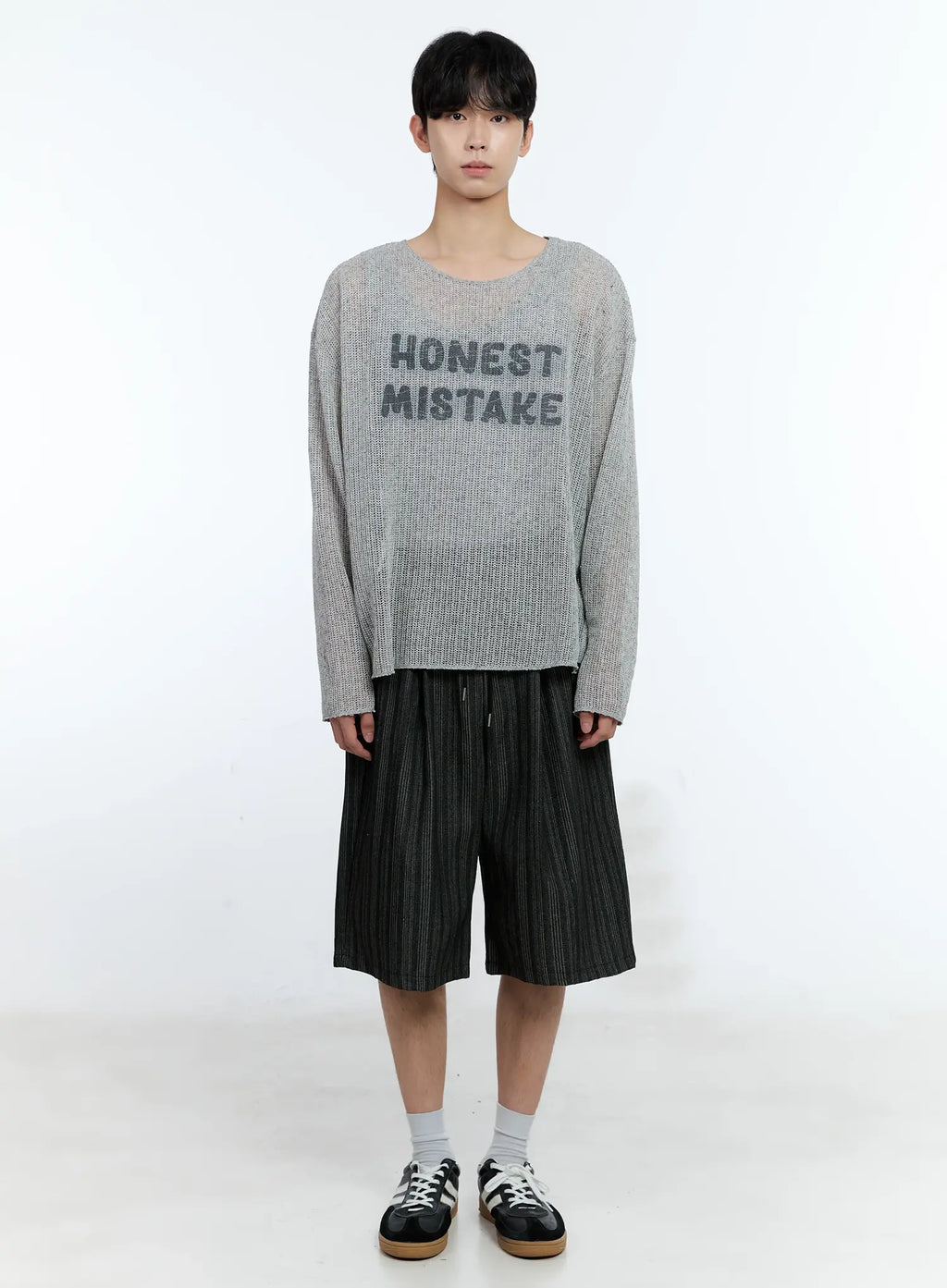 Men's Striped Pintuck Shorts IL529