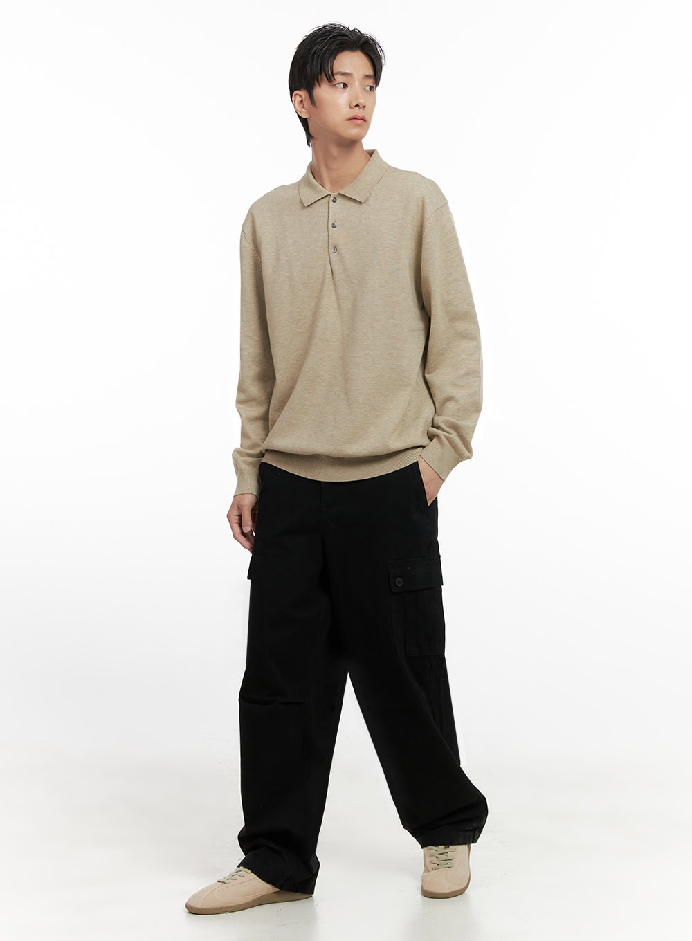 Men's Wide Fit Cargo Pockets Cotton Pants ID413