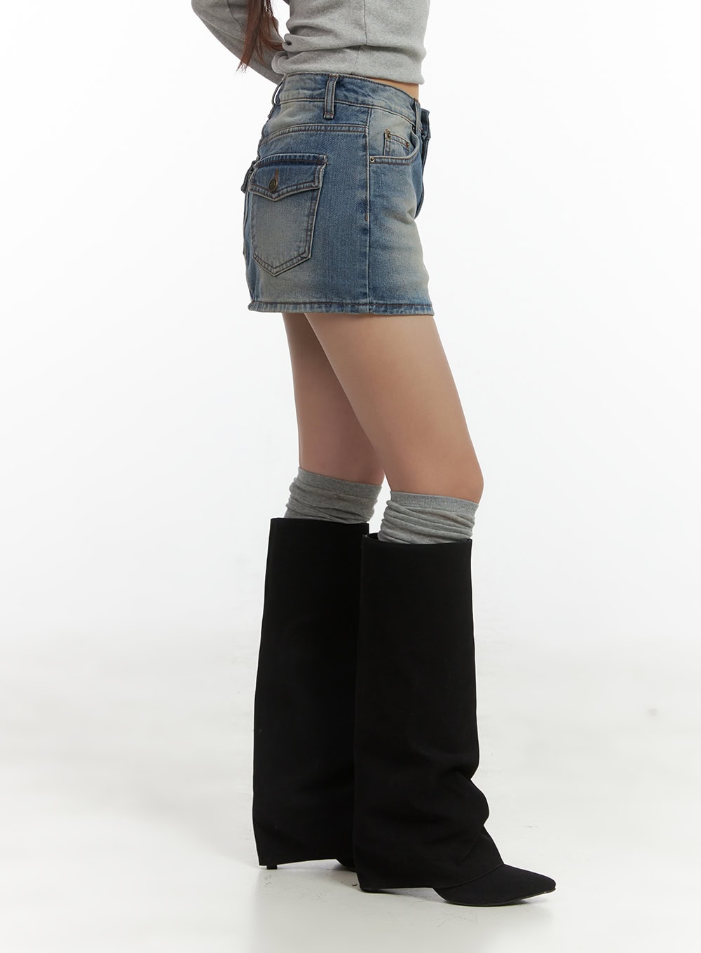 Faded Denim Mini Skirt CO417