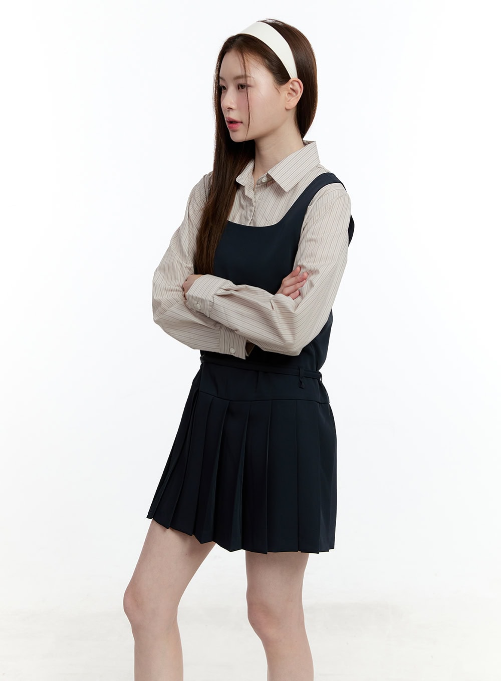 Square Neck Pleated Mini Dress CM521