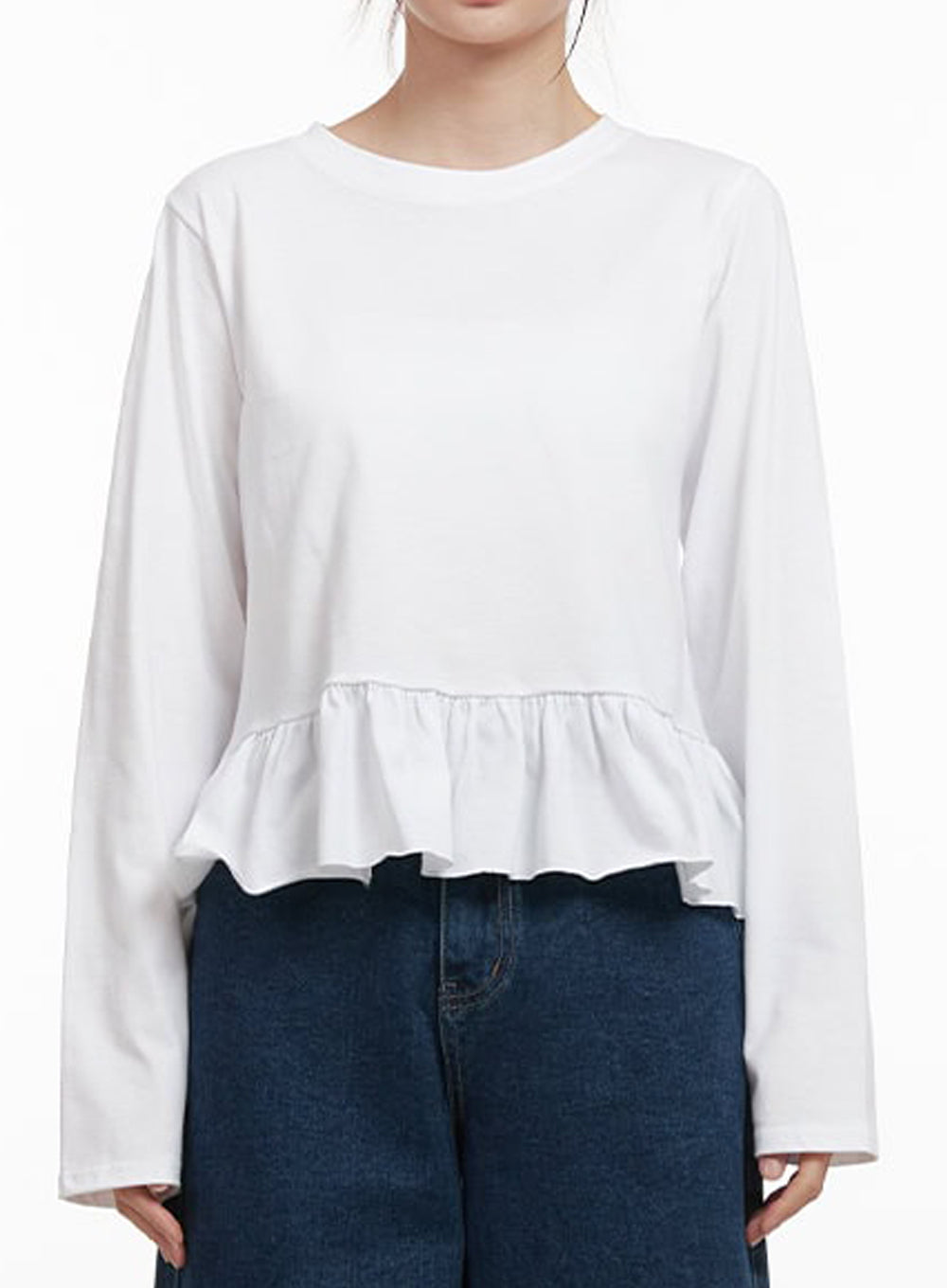 Elegant Frill Long-Sleeve Top IJ530