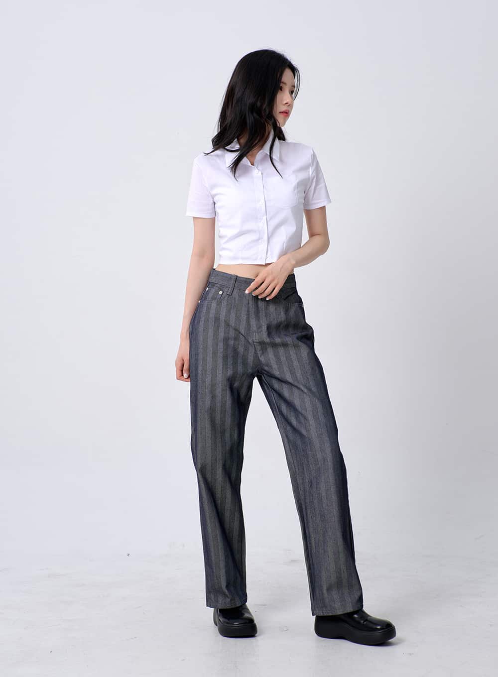 Slim Fit Cropped Shirt OM330