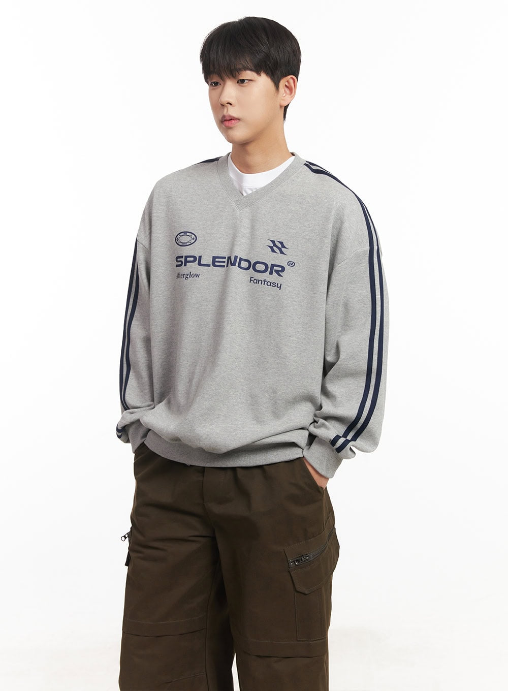 Men's V-Neck Graphic Sweatshirt IM528