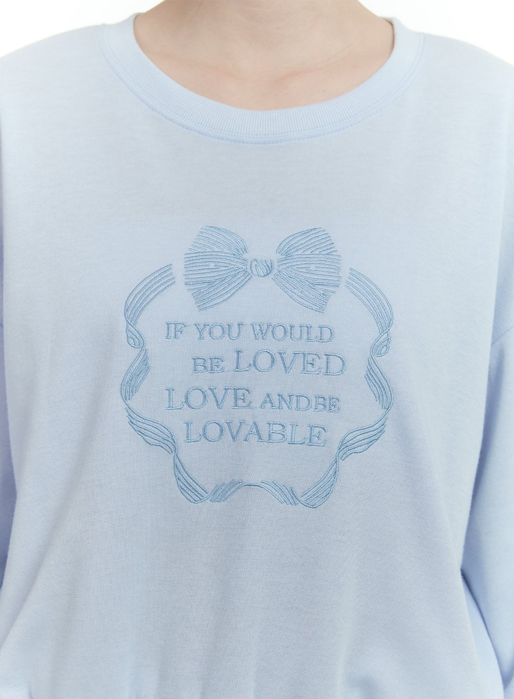 Embroidered Graphic Cropped Crewneck CF503