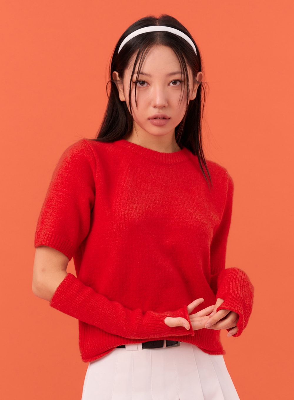 Short Sleeve Sweater and Arm Warmer Set IN301