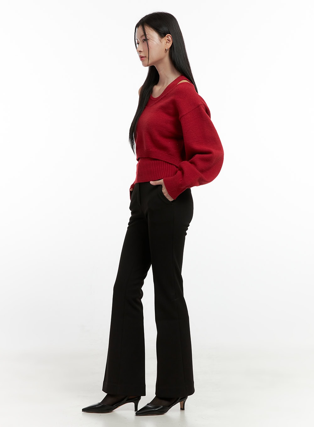 V-Neck Cropped Sweater ON408