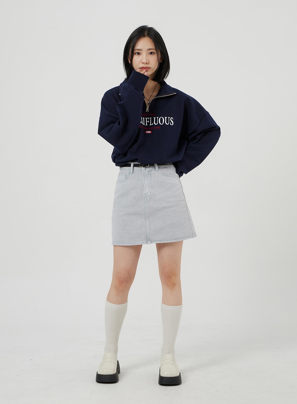 Oversized Half Zip-Up OF316