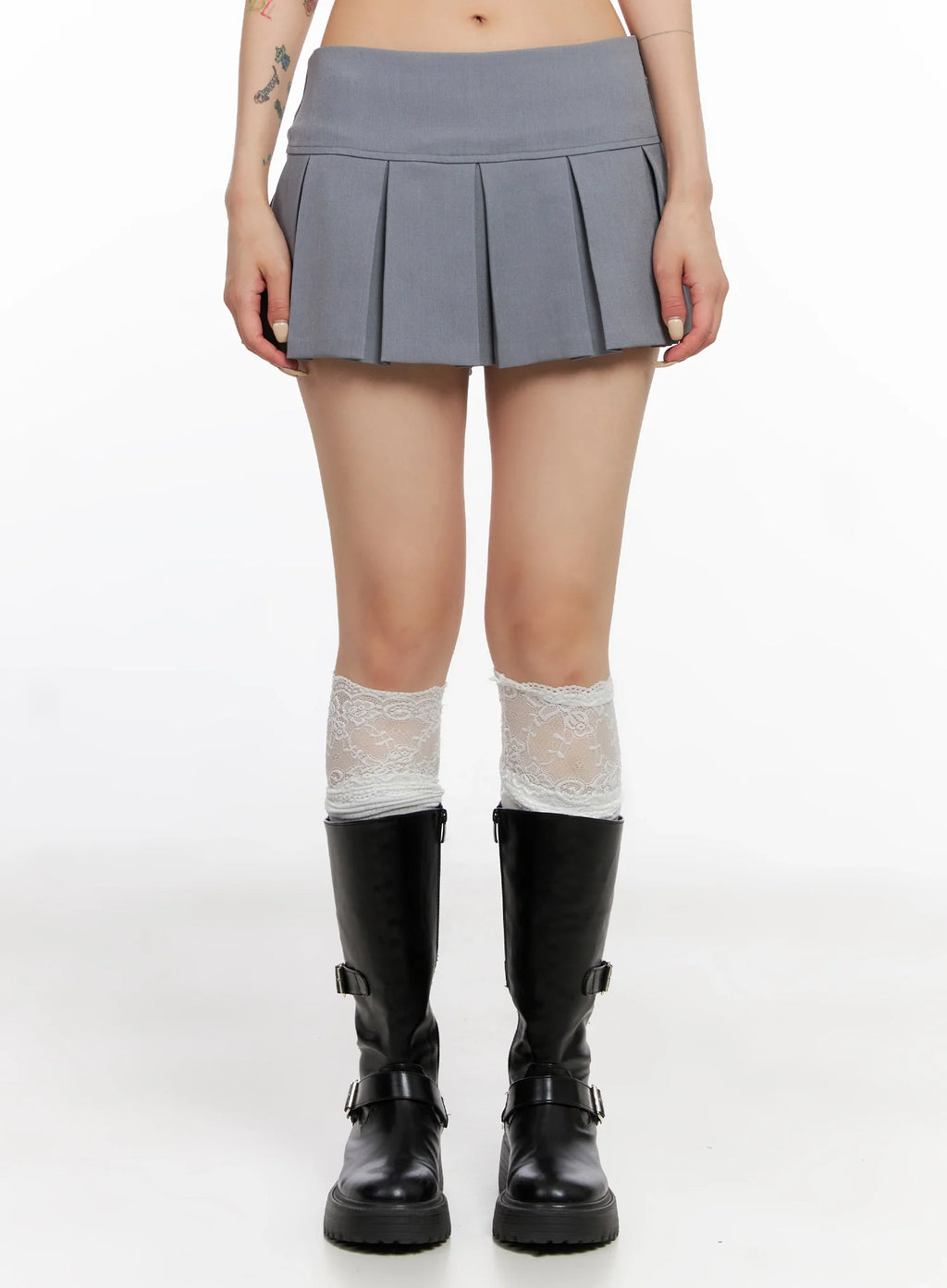 Pleated Low-Rise Mini Skirt IS515