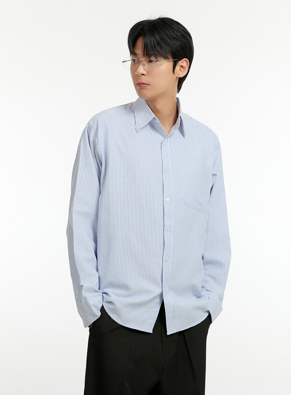 Men's Stripe Buttoned Shirt IL412