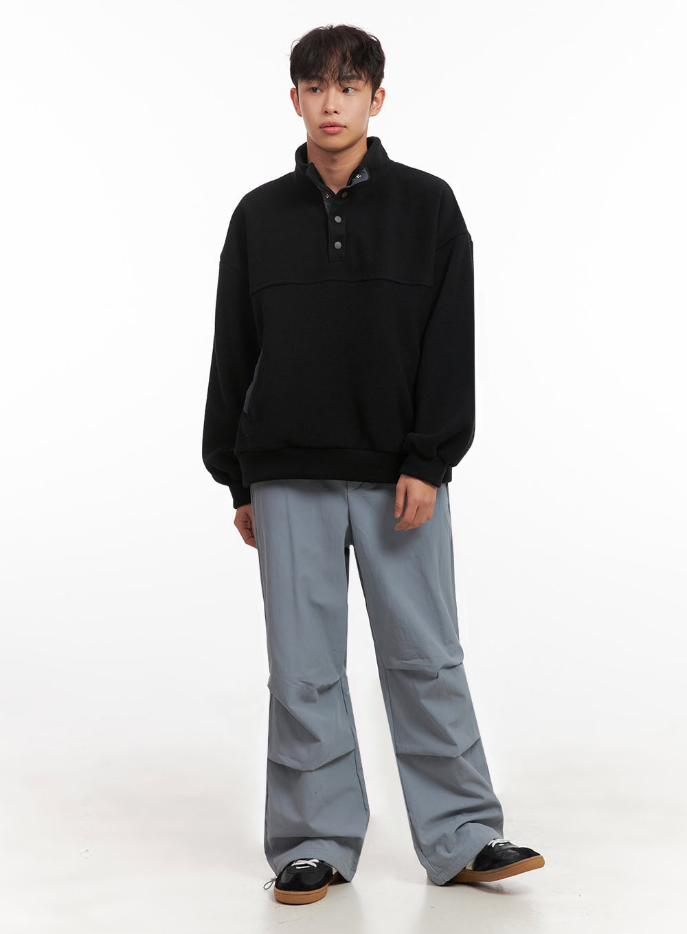 Men's Straight-Leg Solid Pintuck Track Pants ID427