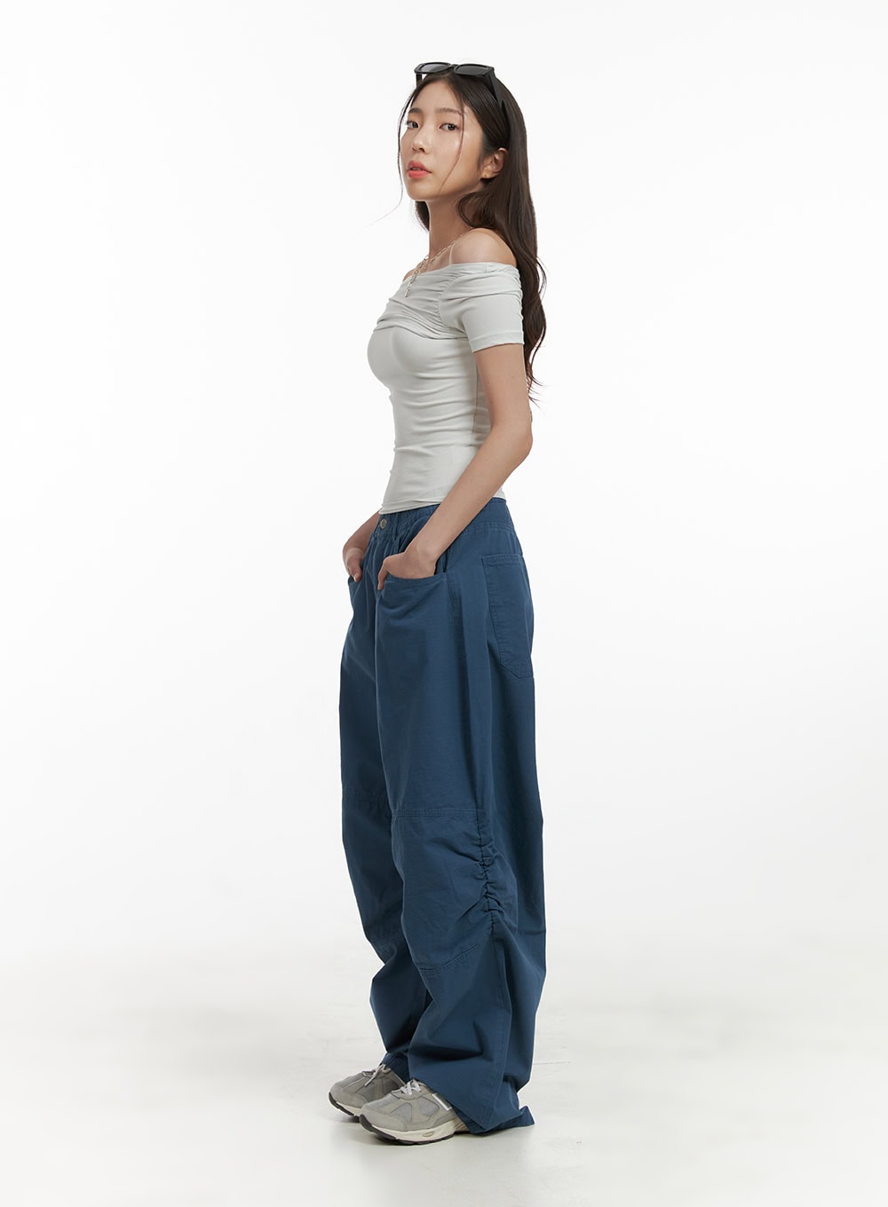 Shirred Baggy Pants CY416