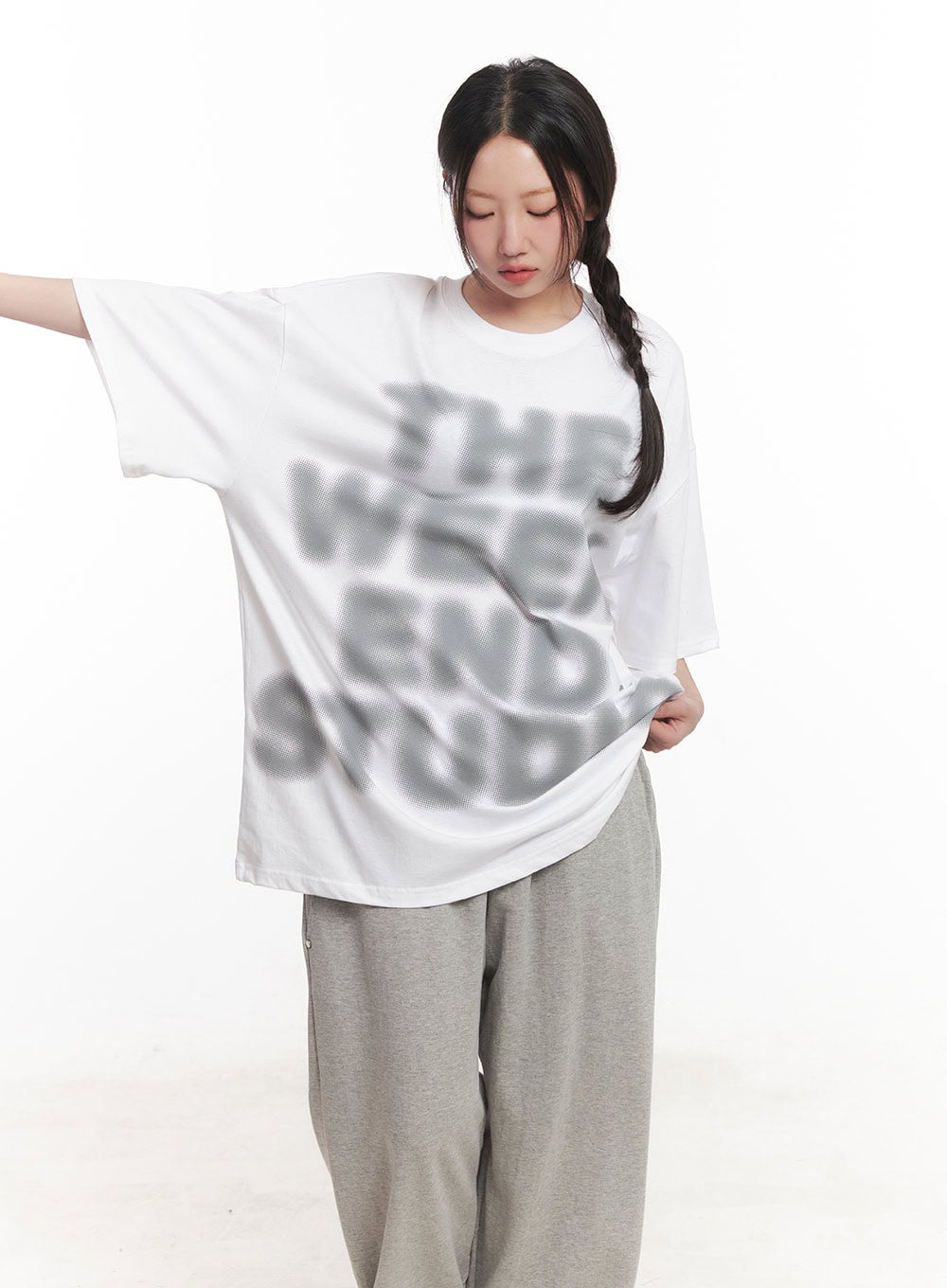 Blur Graphic Oversize T-Shirt CA529
