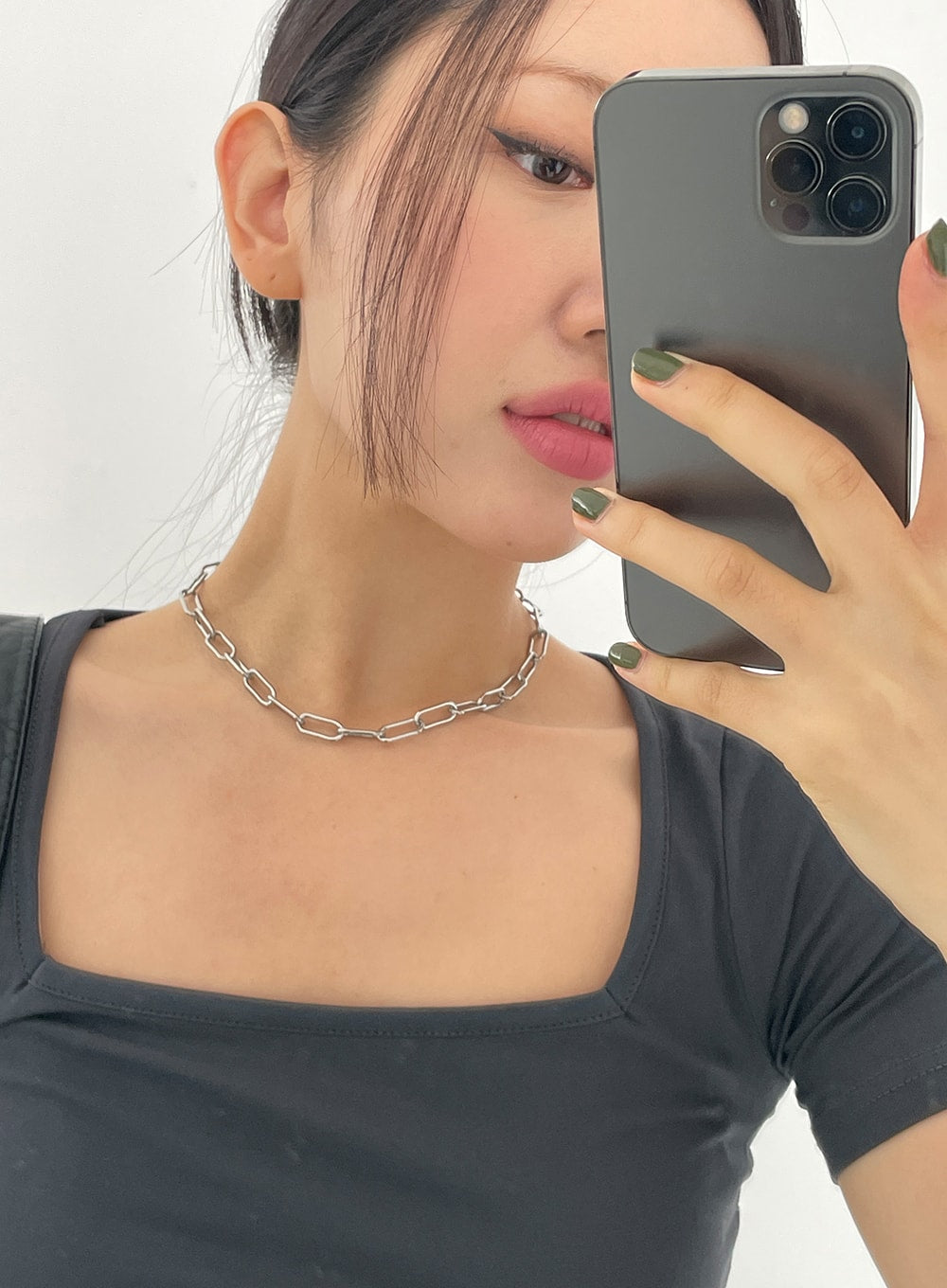 Silver Color Chain Necklace CY323