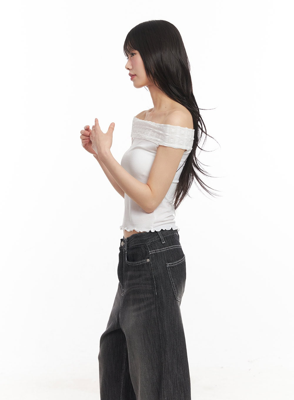 Lace Off-Shoulder Top CA523