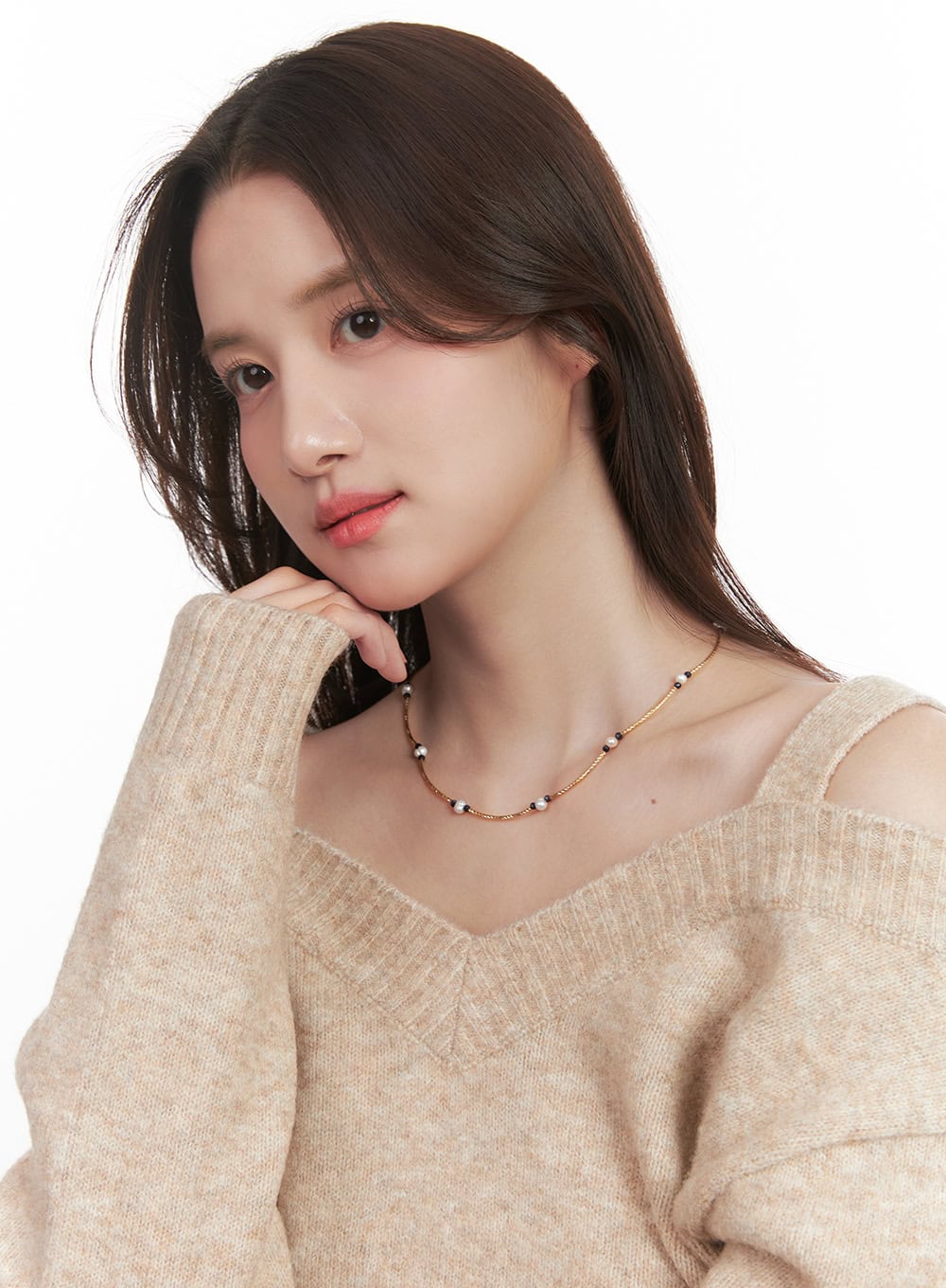 Gold Pearl Bijoux Necklace CJ515