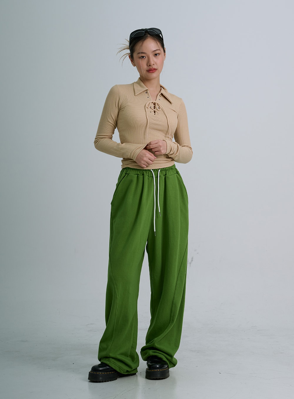 Neck Cross String Collar T-Shirt CO20