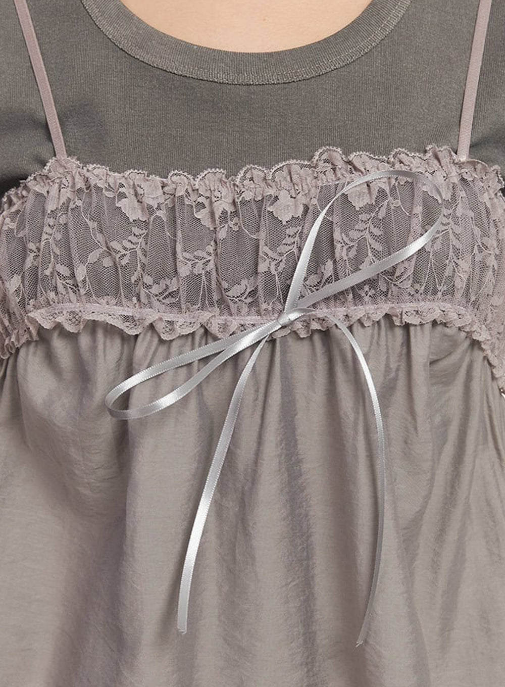 Satin Ribbon Lace Cami Dress IA524