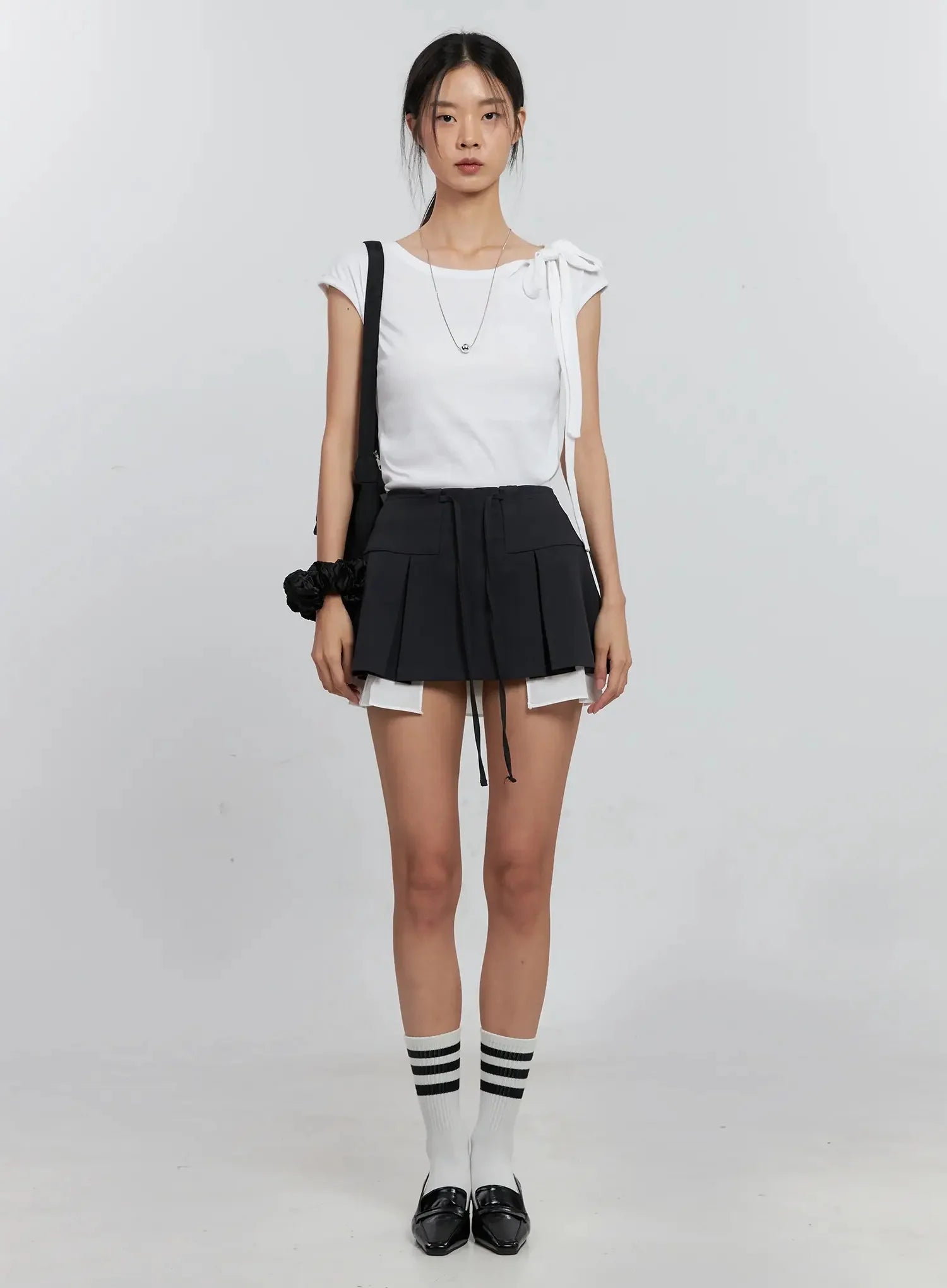 Layered Pleated Mini Skirt IS516