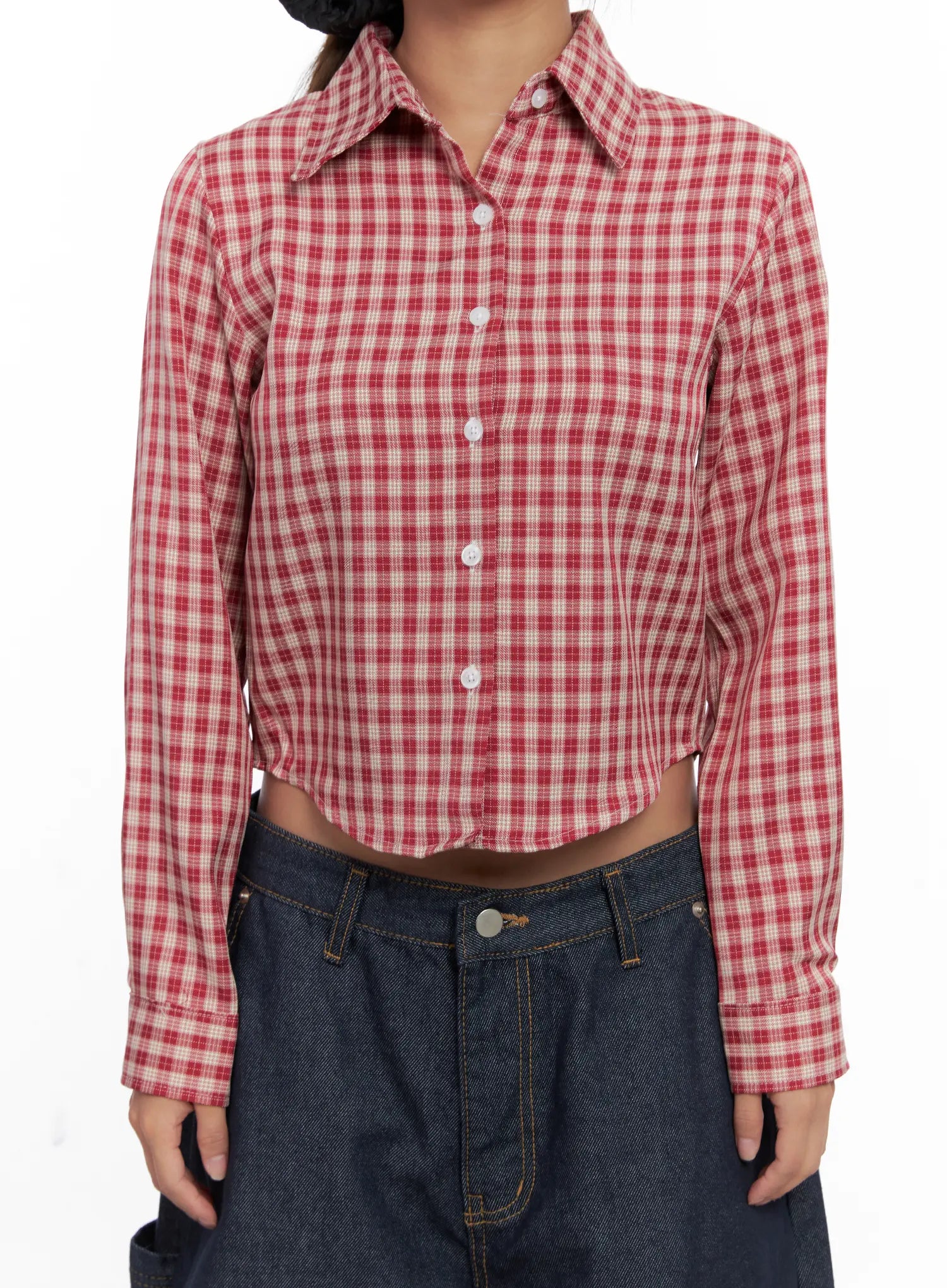 Checkered Crop Long Sleeve CS522