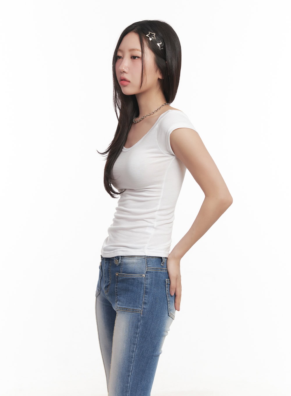 Essential Slim U-Neck Crop Top CA530