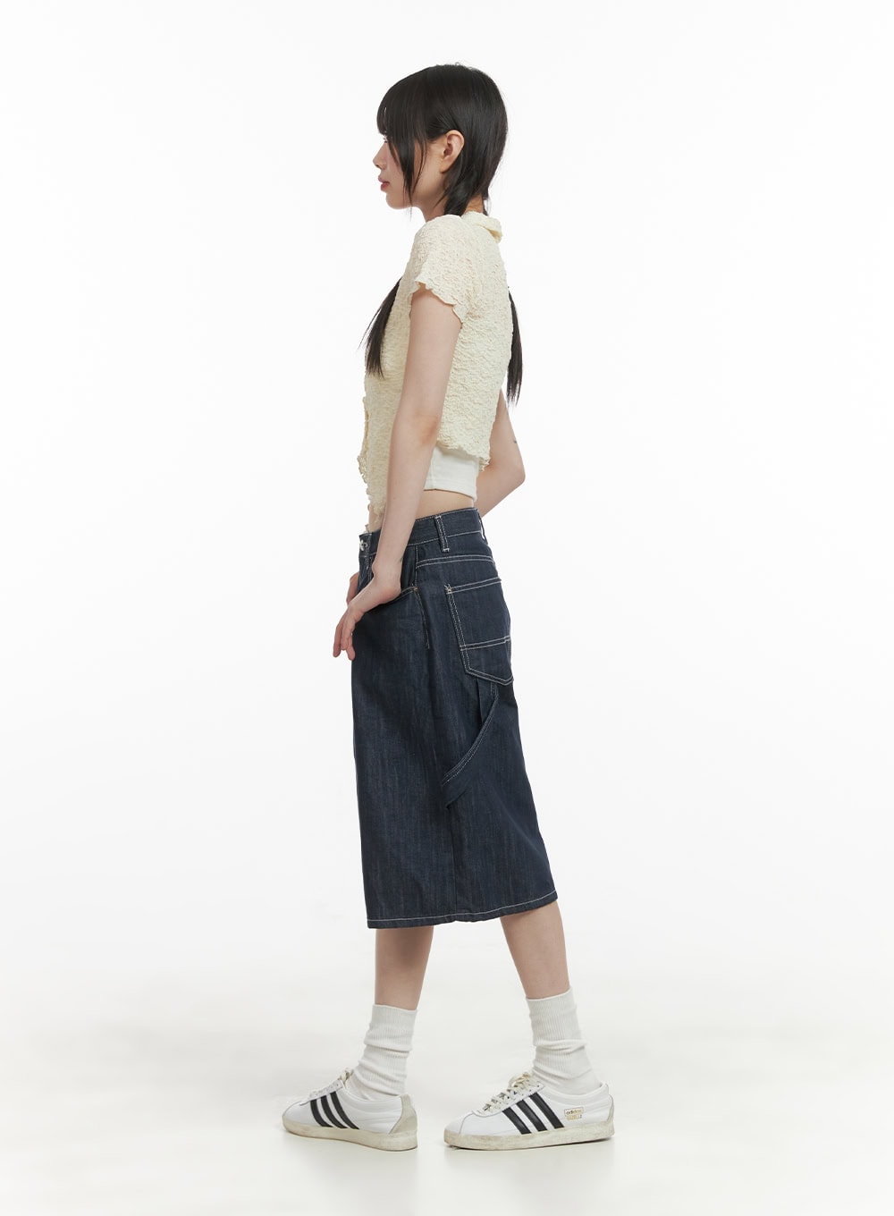 Solid Wide-Leg Bermuda Jorts CY414