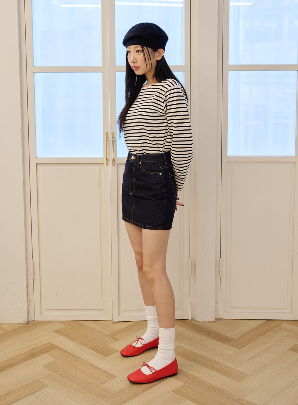 Denim Mid Waist Mini Skirt OD326